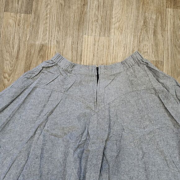 Vtg 1849 Authentic Ranchwear Skirt Womens M Chambray Elastic Waist Cowgirl Boho - Picture 6 of 9